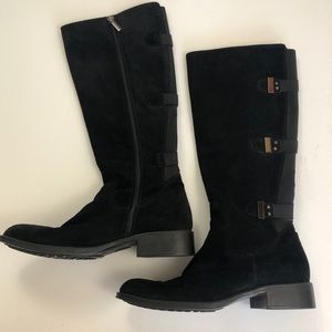 Aquatalia Black Suede Knee High Boots